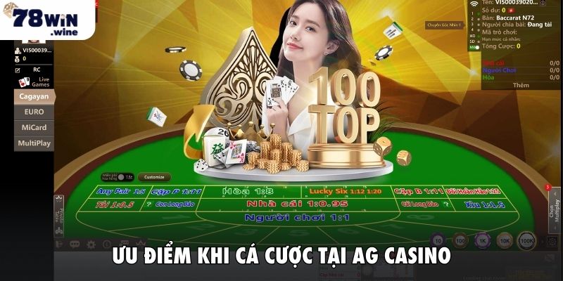 Ưu điểm khi cá cược tại AG Casino